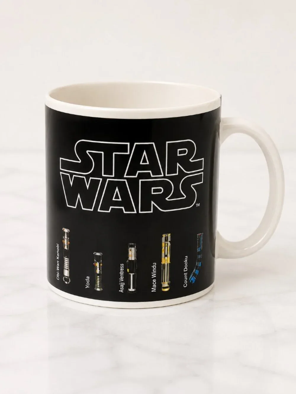 Star Wars Heat Changing Lightsaber Mug 12oz Black Ceramic New